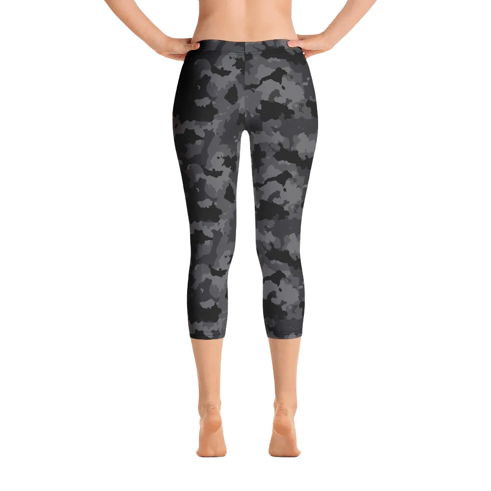 Black Camo Capri Leggings