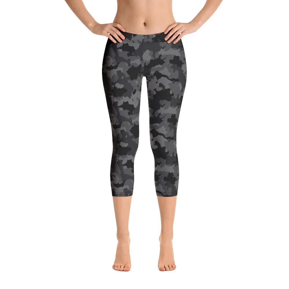 Black Camo Capri Leggings