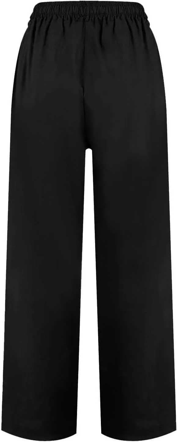 Capri Linen Pants for Women Cropped Elastic Waist Pants Cotton Ankle Lounge Pants Summer Casual Pants with Pockets