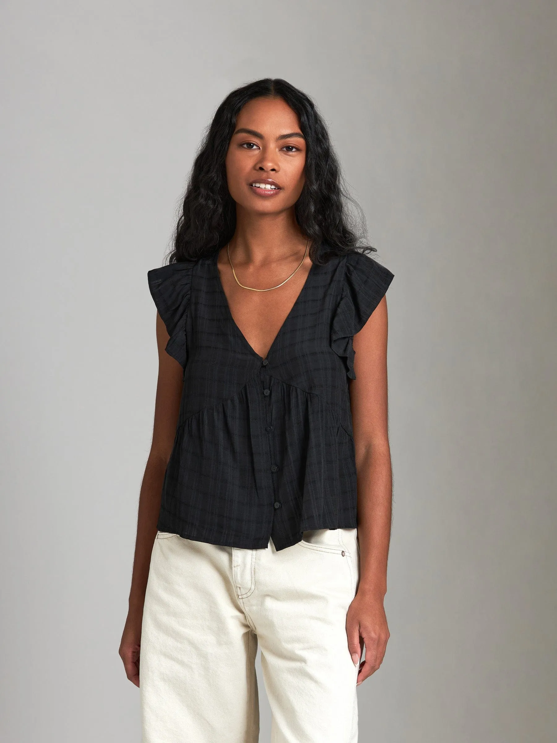 Claris Waterfall Sleeve Blouse