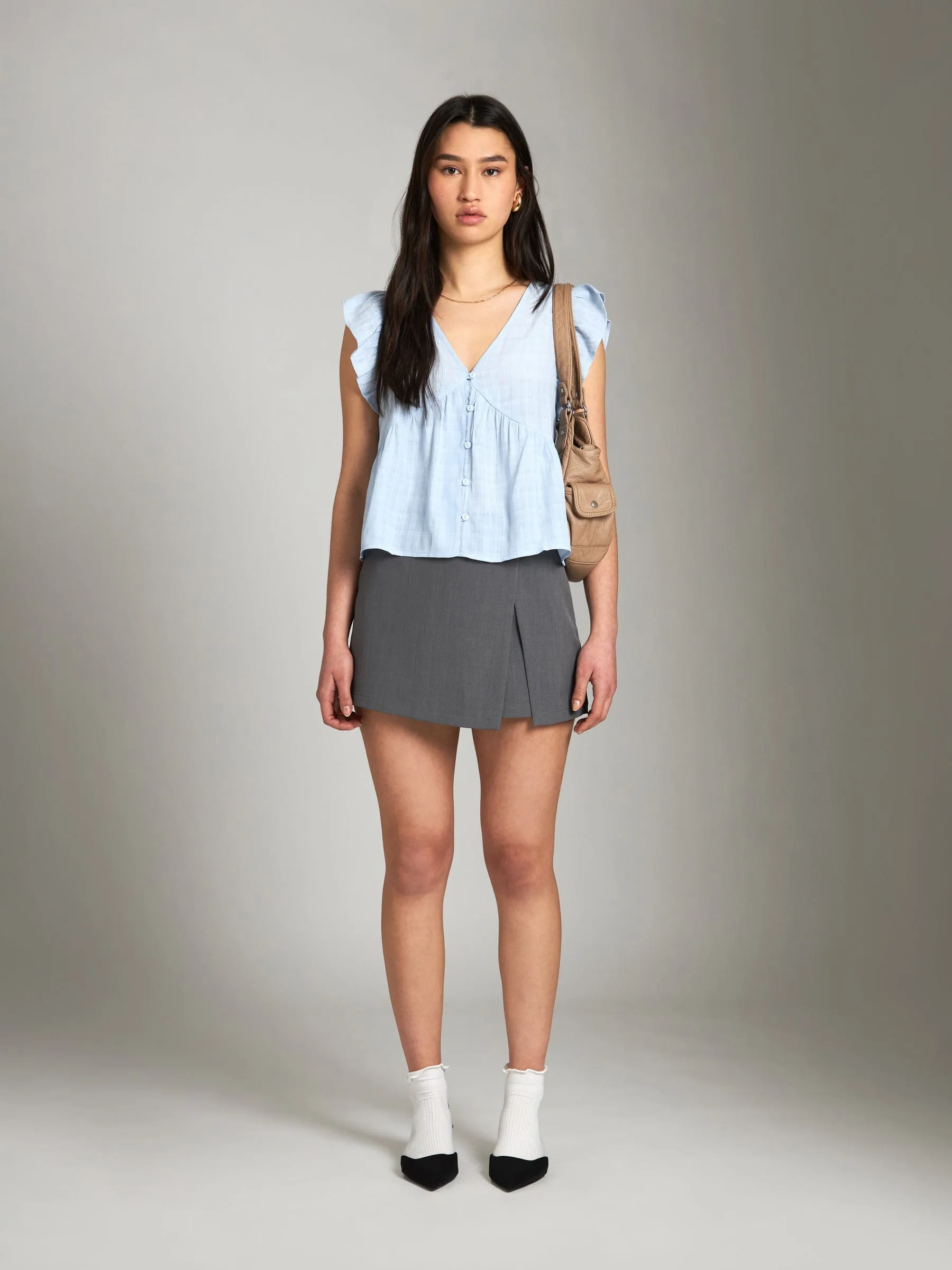 Claris Waterfall Sleeve Blouse