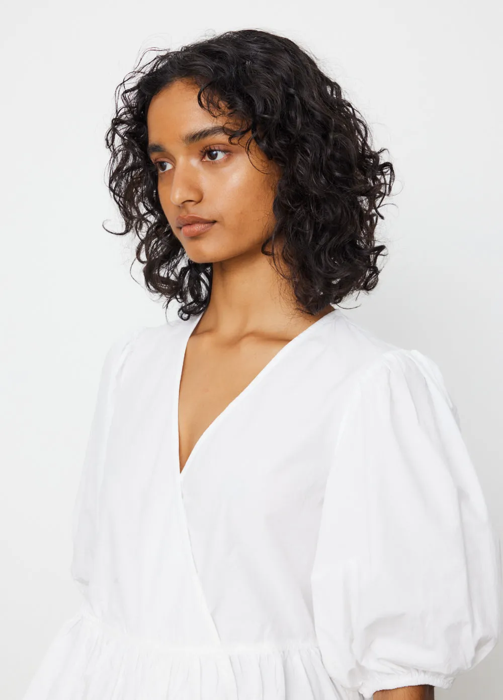 Cotton Poplin Wrap Blouse