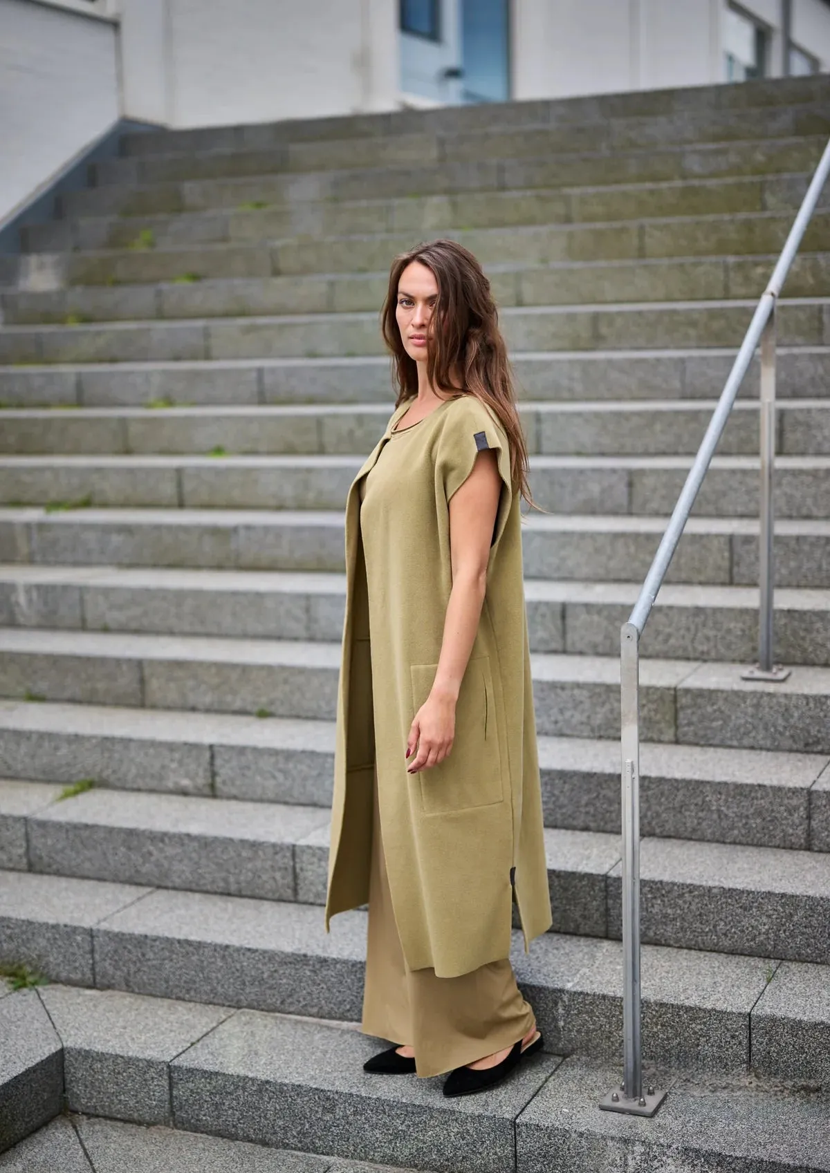 Long Vest Olive