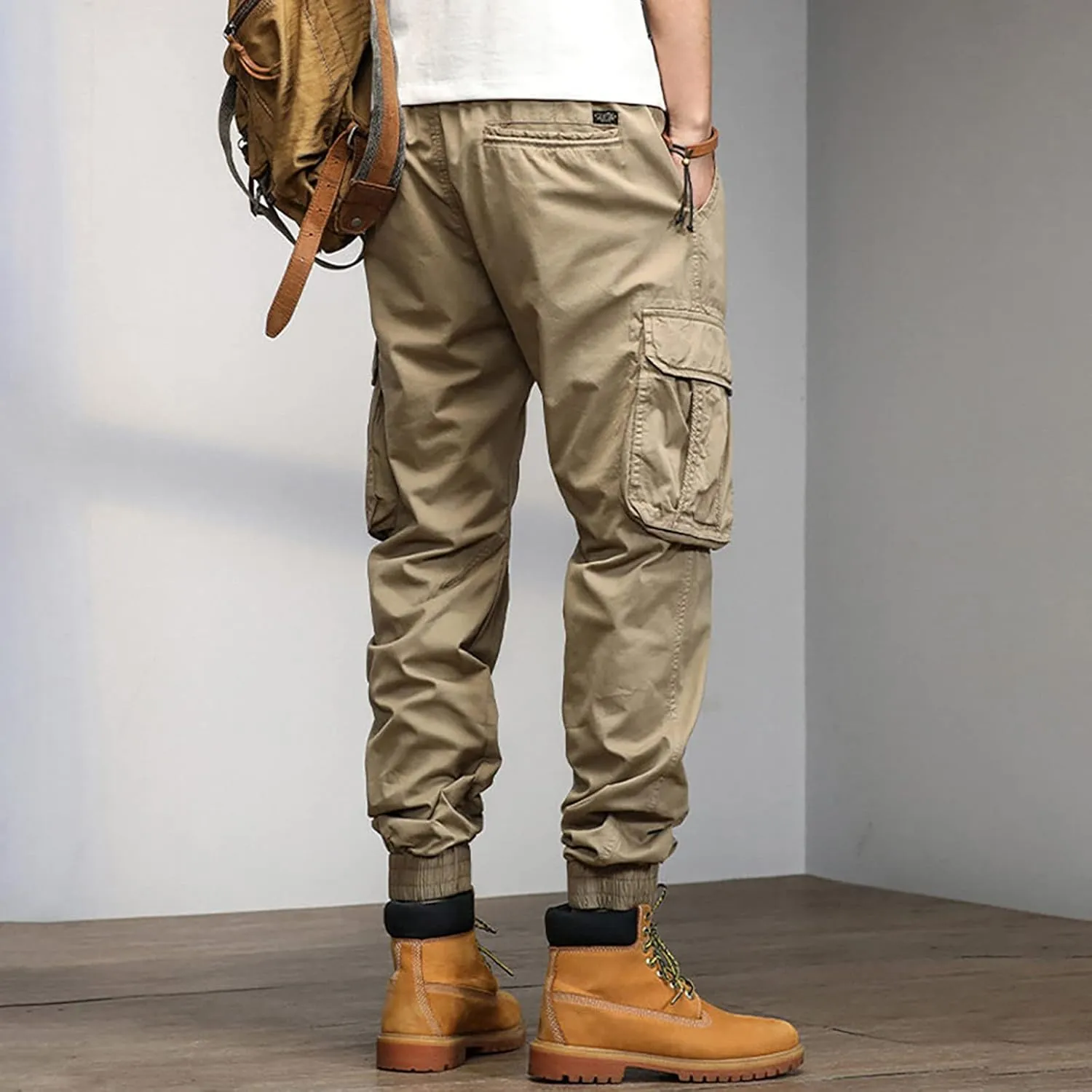 Mens Blue Cargo Work Pants Green Work Pants for Men Baggy Loose fit Harem Pants for Men Men's Pants Casual Relaxed fit