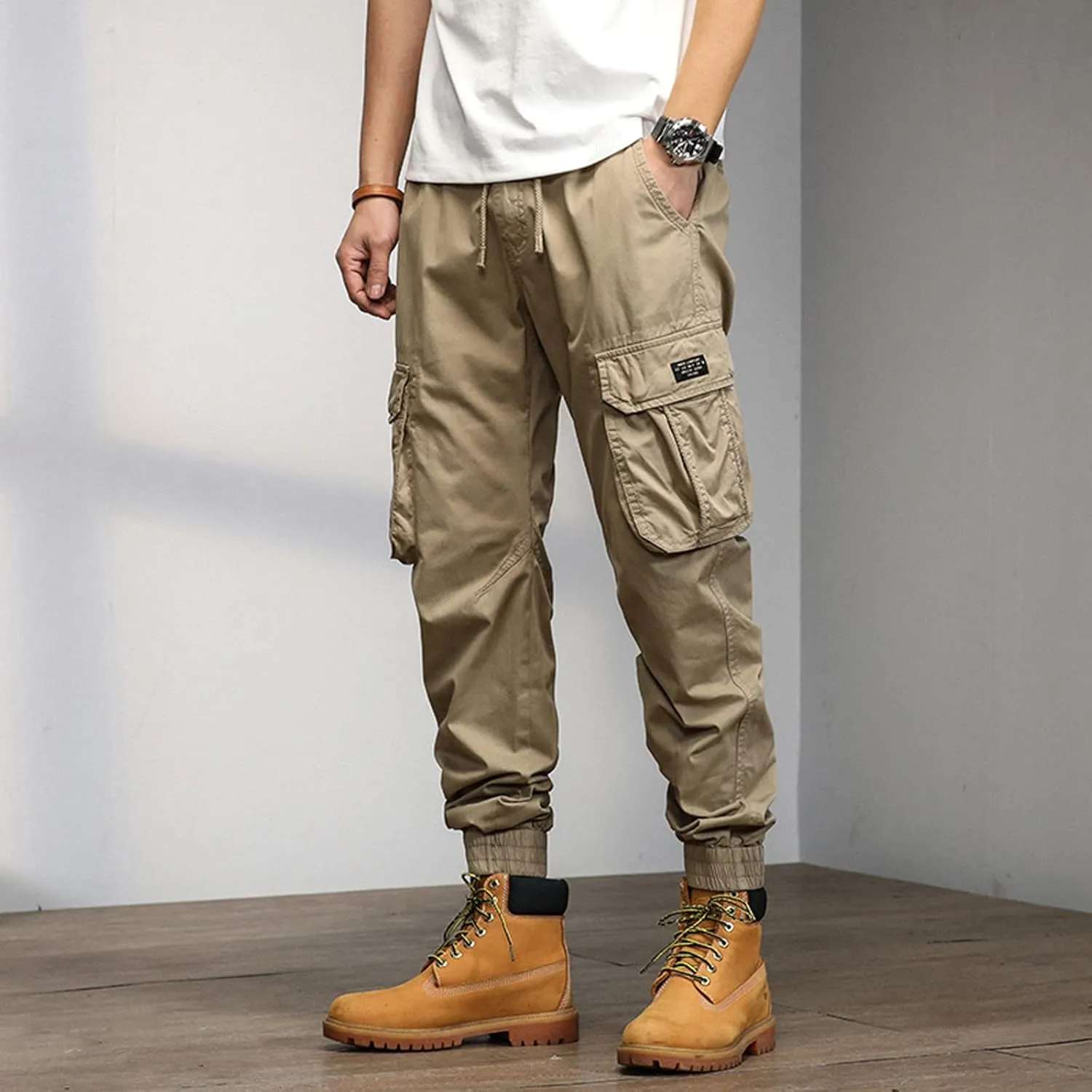 Mens Blue Cargo Work Pants Green Work Pants for Men Baggy Loose fit Harem Pants for Men Men's Pants Casual Relaxed fit