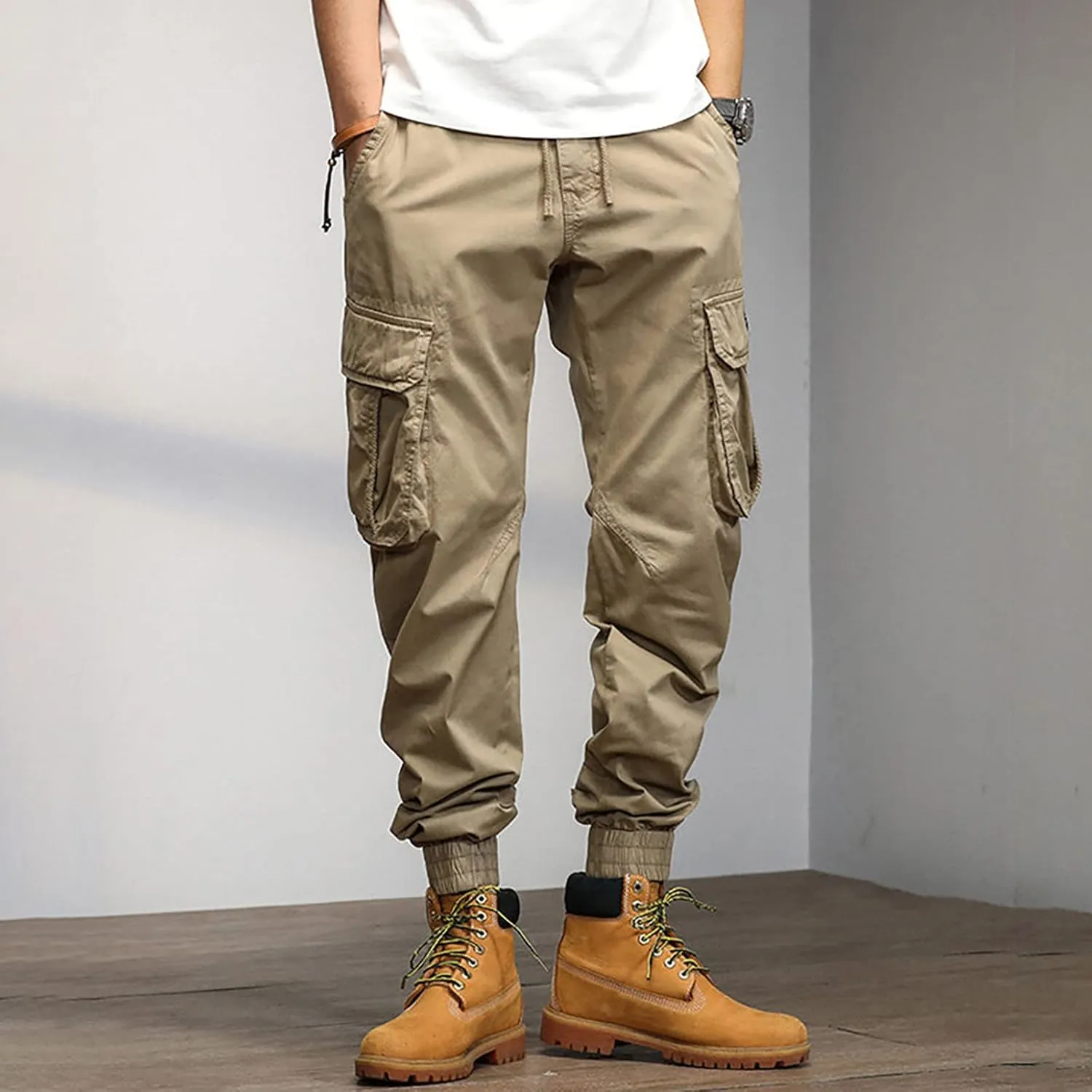 Mens Blue Cargo Work Pants Green Work Pants for Men Baggy Loose fit Harem Pants for Men Men's Pants Casual Relaxed fit
