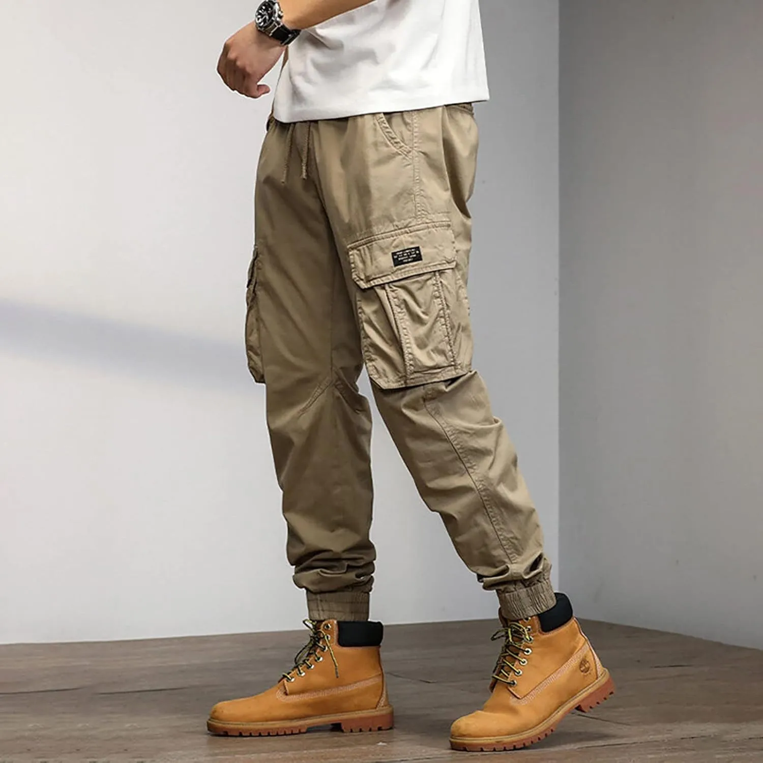 Mens Blue Cargo Work Pants Green Work Pants for Men Baggy Loose fit Harem Pants for Men Men's Pants Casual Relaxed fit