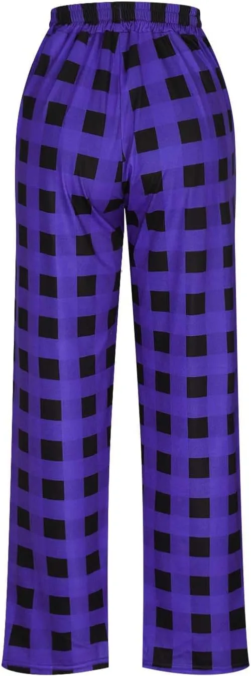 Mens Wild Cargo Pants,Men's Comfy Casual Home Lounge Pants Baggy Classic Fit Plaid Check Trousers Mens Sleepwear Pants