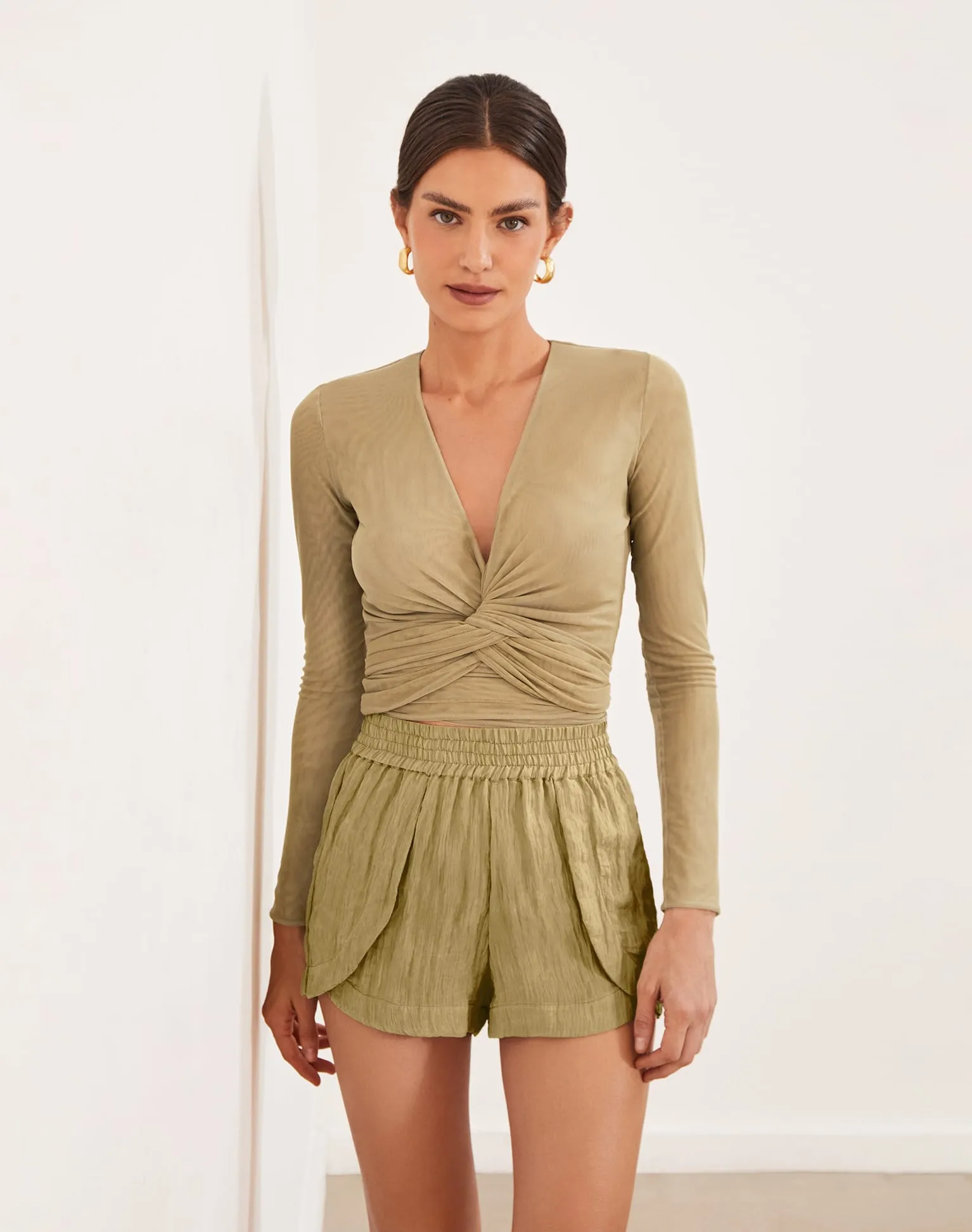 Millie Cachecouer Blouse (exchange only) - Olivine