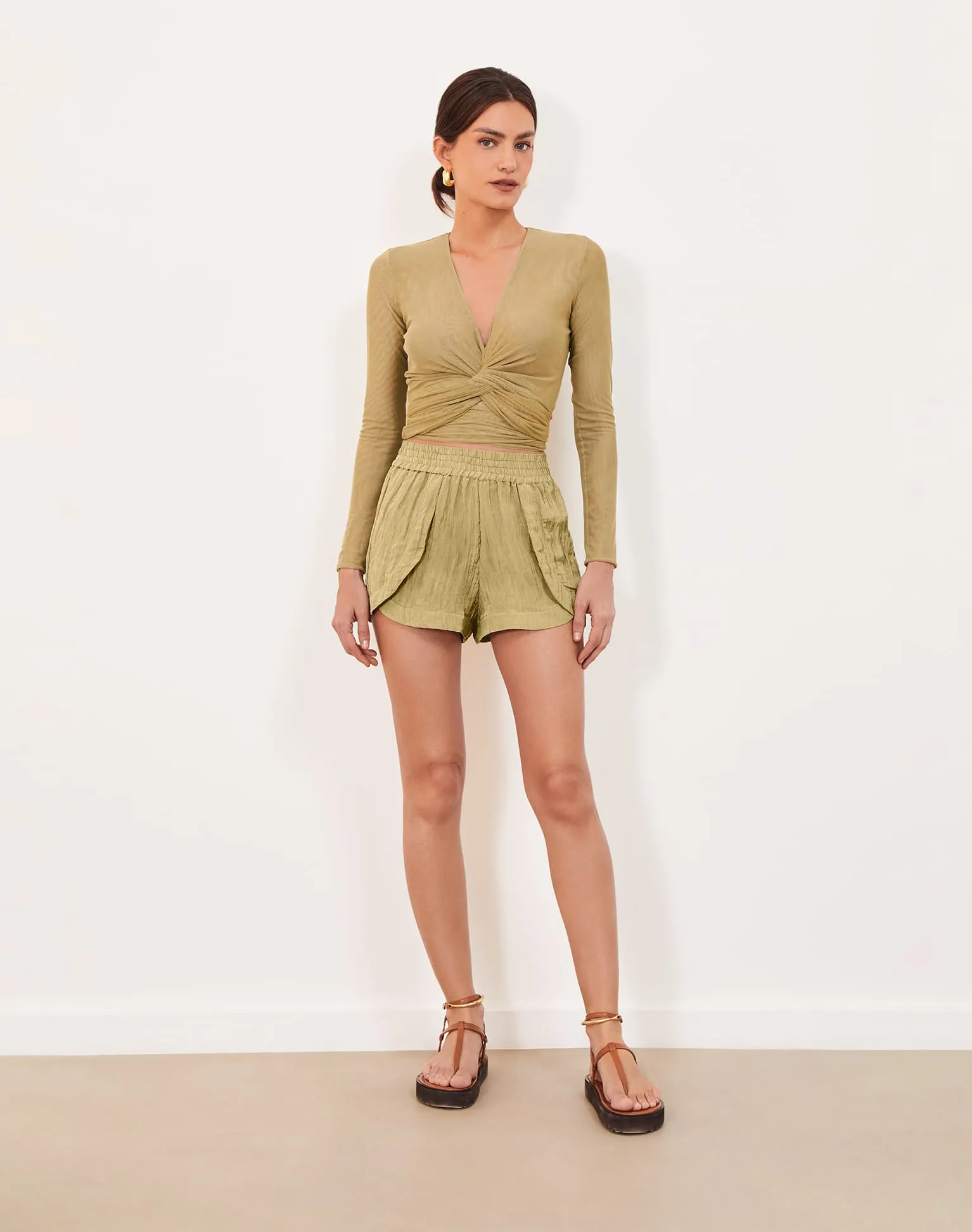 Millie Cachecouer Blouse (exchange only) - Olivine
