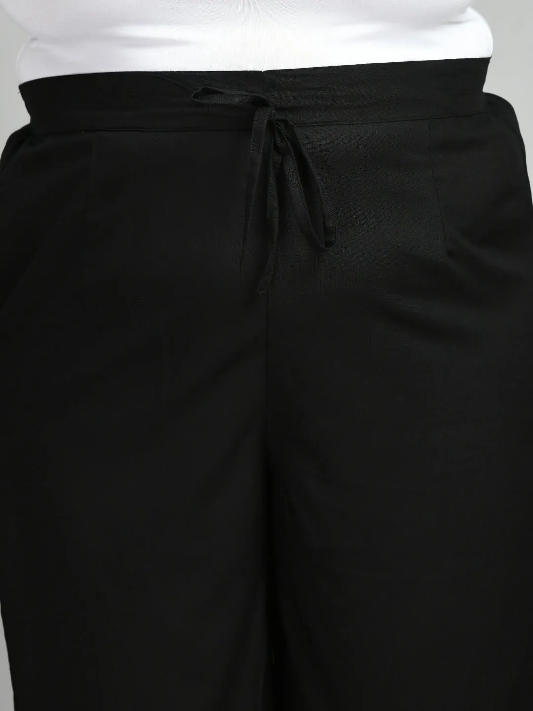 Plus Size Plus Size Black Scalping Palazzo