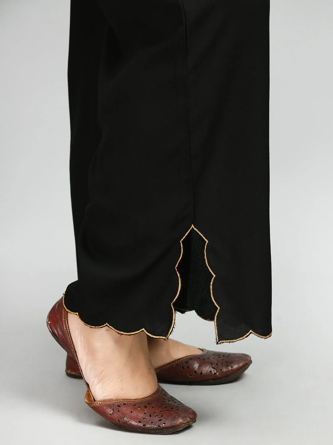 Plus Size Plus Size Black Scalping Palazzo