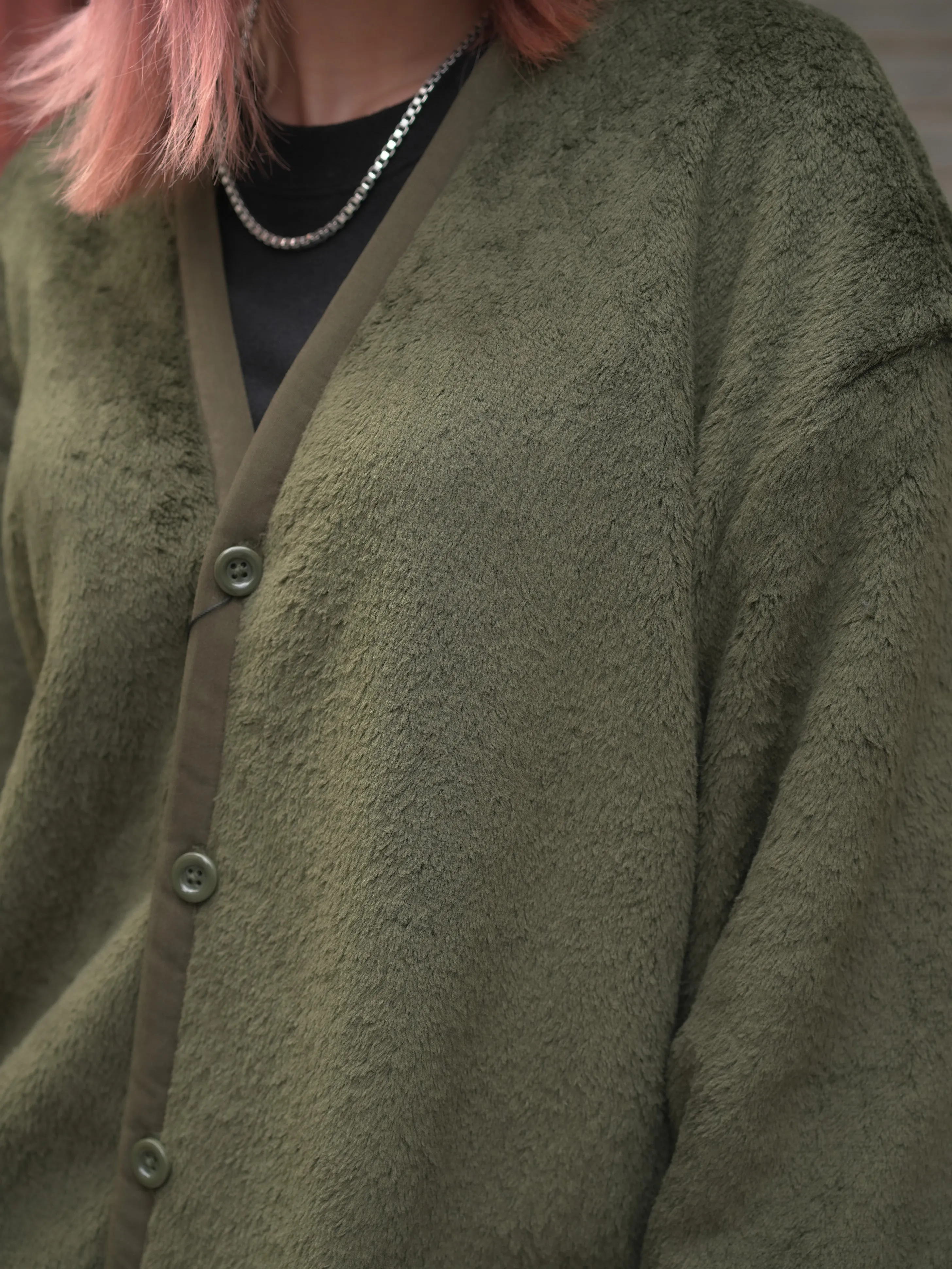Polartec® Fleece Cardigan - OLIVE