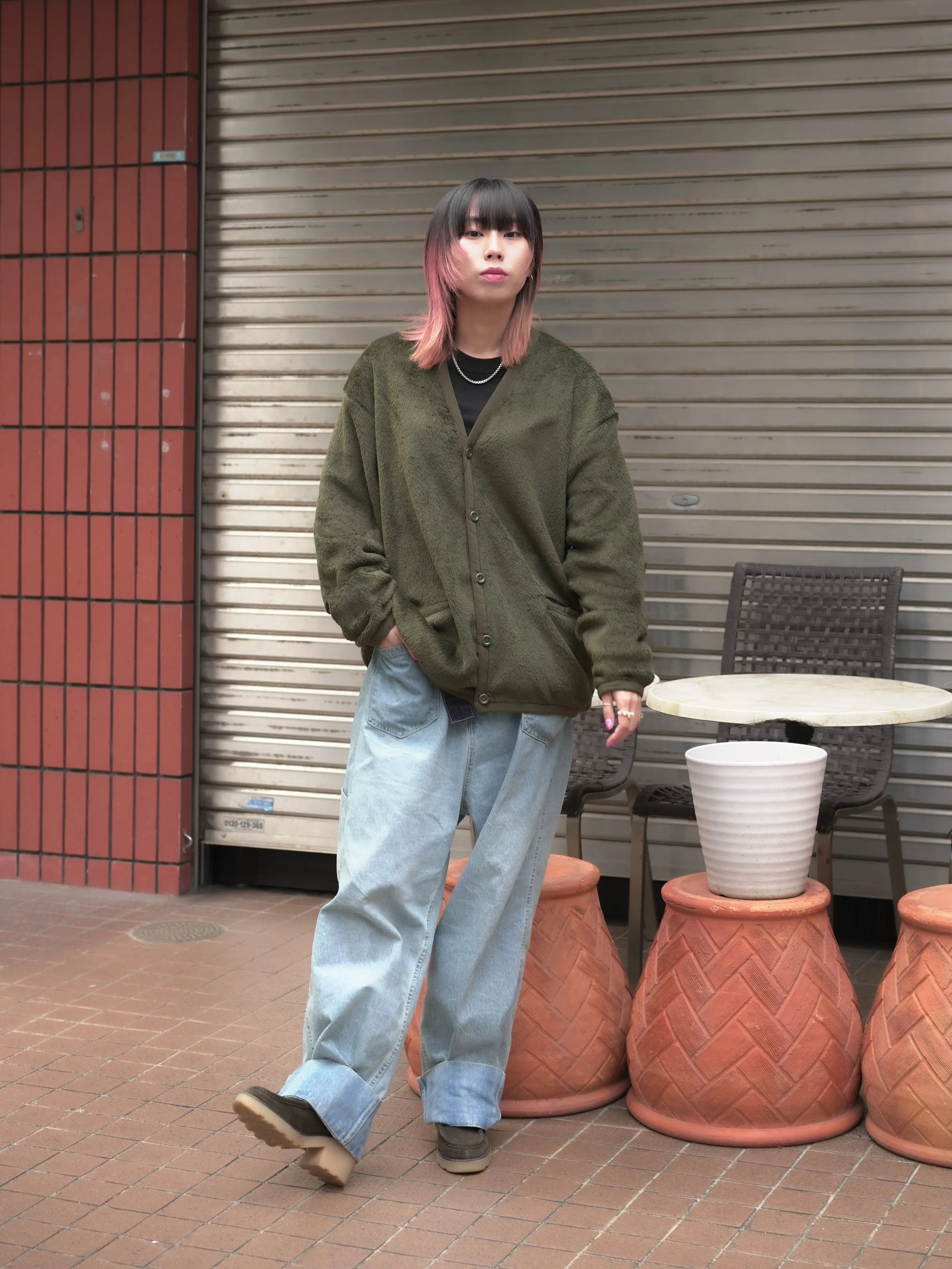 Polartec® Fleece Cardigan - OLIVE