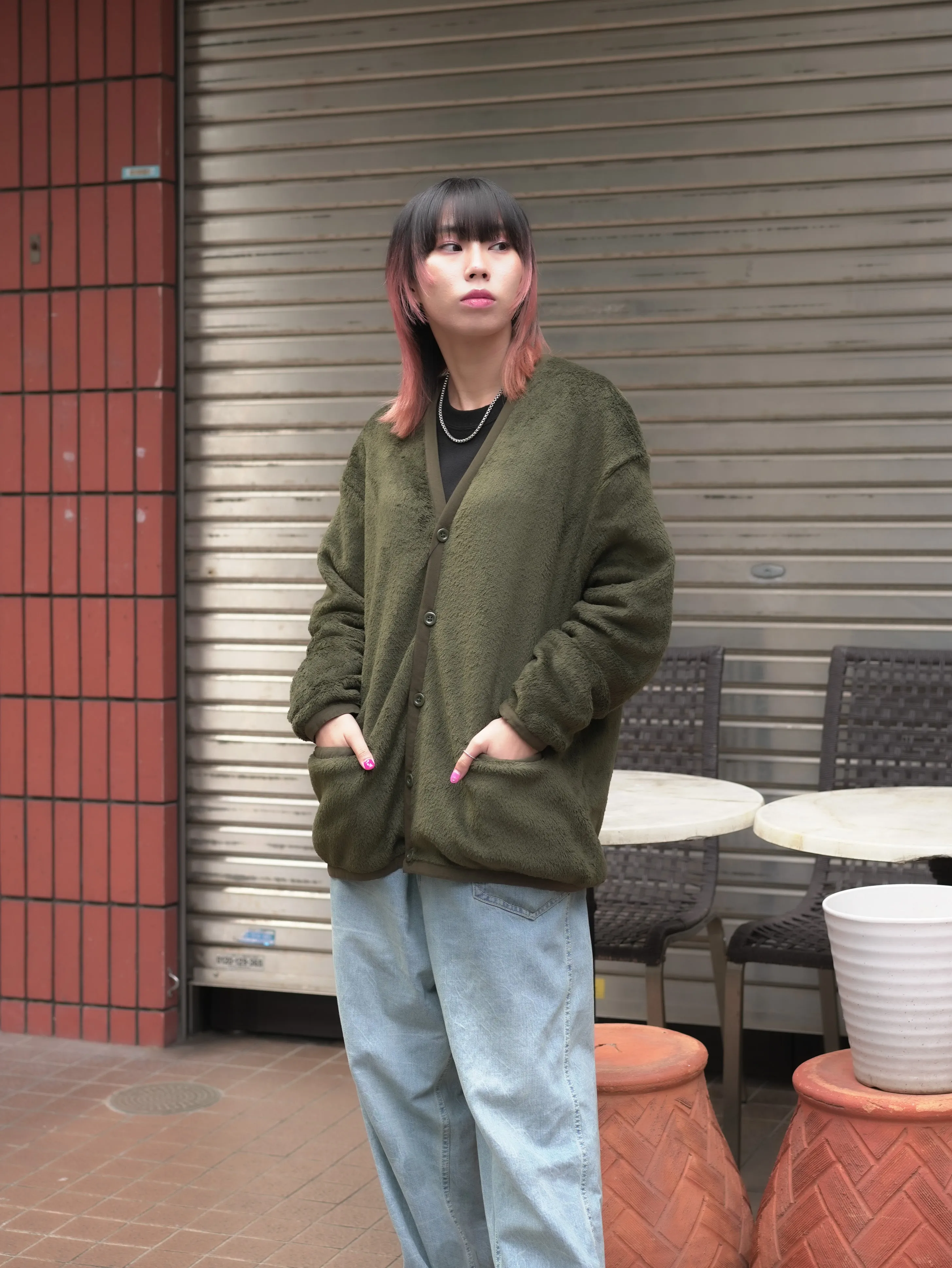Polartec® Fleece Cardigan - OLIVE