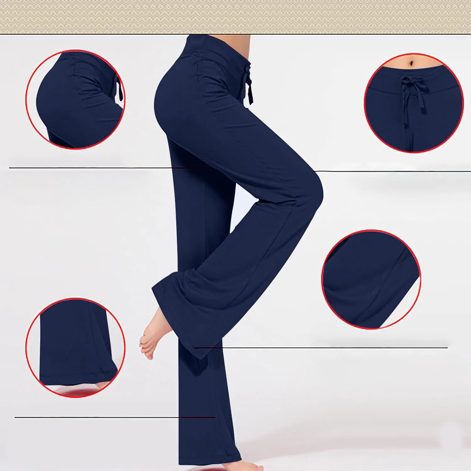 Women Plus Size Yoga Pants 2025 Casual Drawstring Elastic High Waist Wide Leg Workout Trousers Loose Palazzo Pants